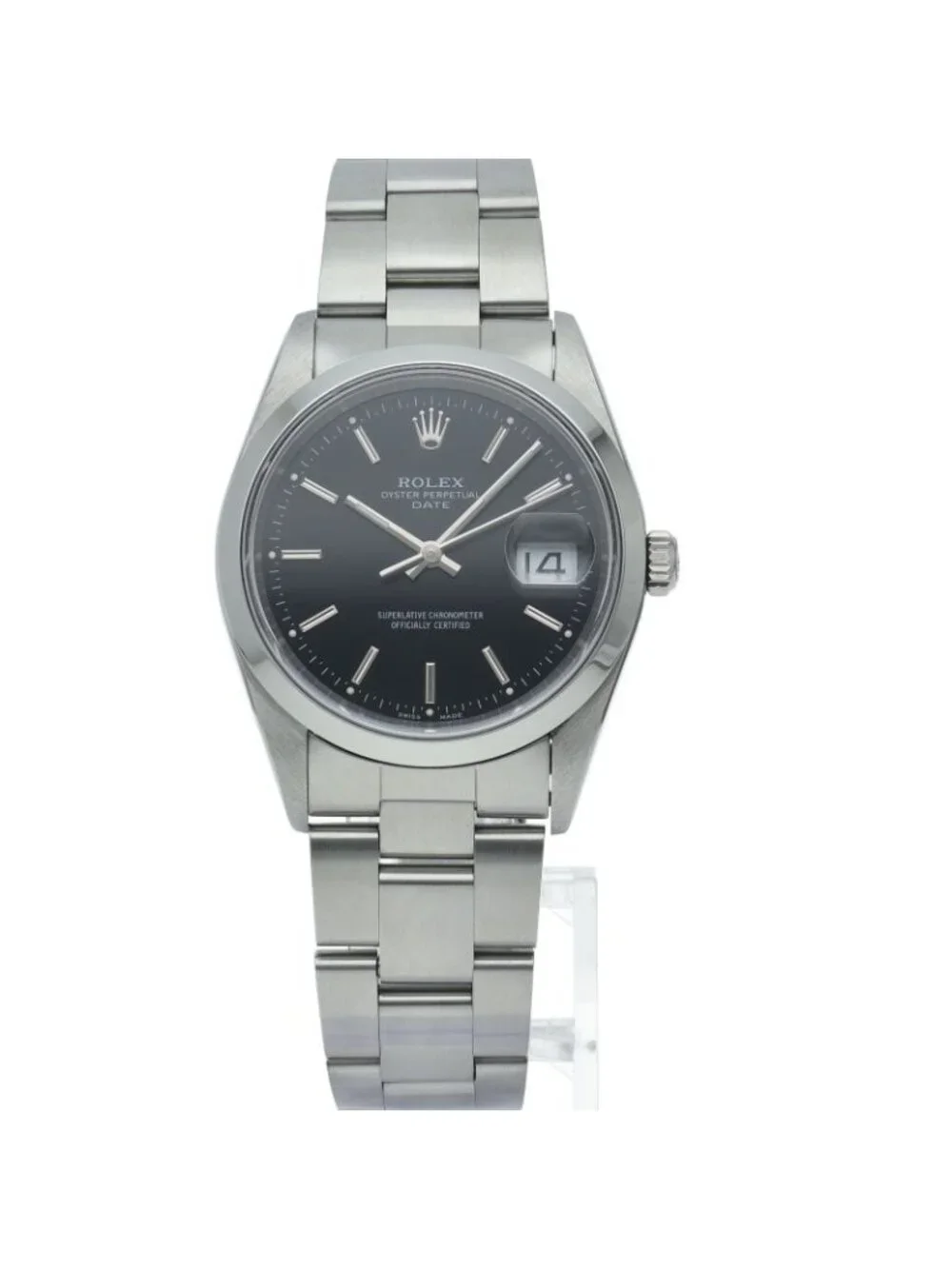 Rolex Oyster Perpetual Date Watch Card SS Black